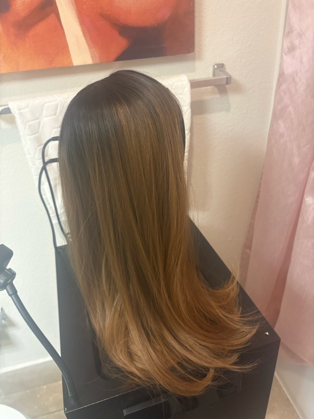 Beautiful Synthetic Brown Ombre Long Straight Wig - Women Hair
